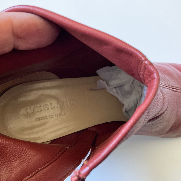 EVERLANE Day Boots Brick Red Soft Leather Zippper Side Size 6.5 - Picture 8 of 15